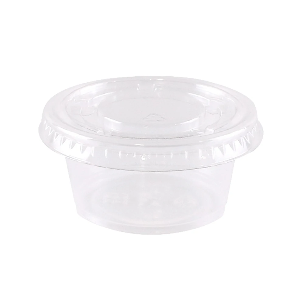 2oz Plastic Sauce Cup with Lid - 60ml Ttransparent Sauce Cup with Lid, Made in Taiwan Compostable Forks & Spoons Manufacturer