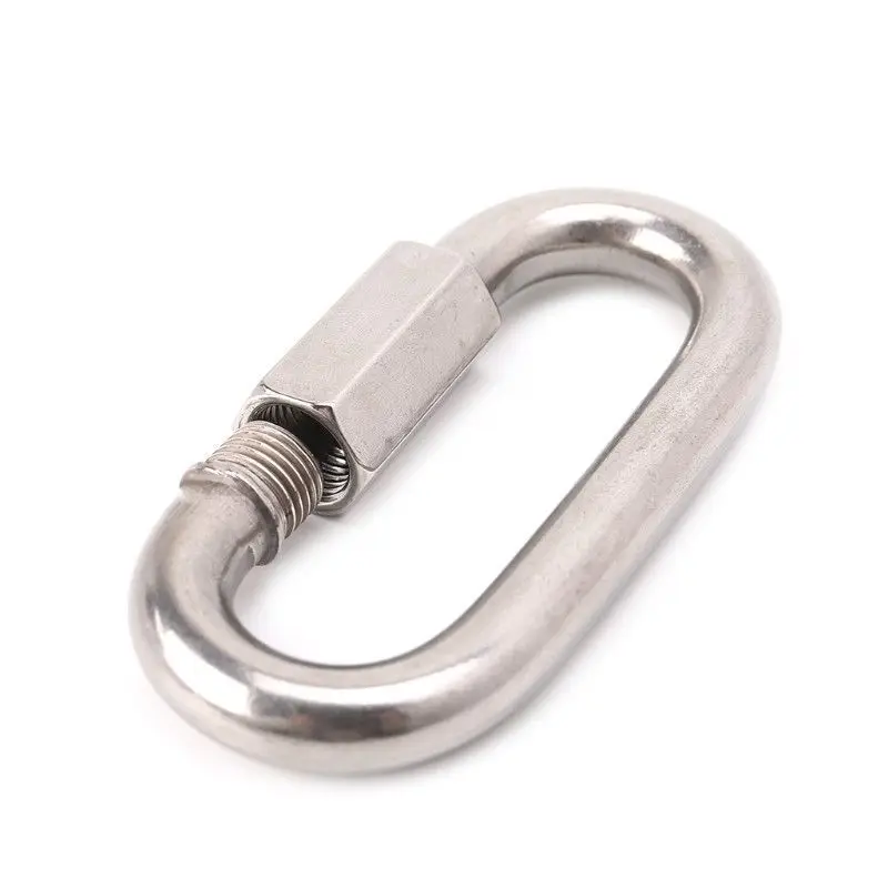 Metal Lock Screw Snap Carabiner Key Chain Clip Camp Mountaineering Quick Links Hook Climbing Accessories