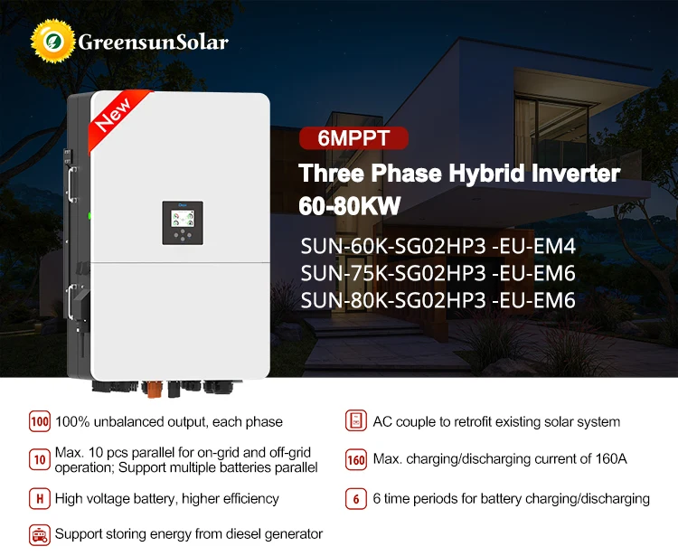 Deye Hybrid Solar Inverter 60KW 70KW 80KW 3 Phase 6 Mppt IP65 SUN-60K ...