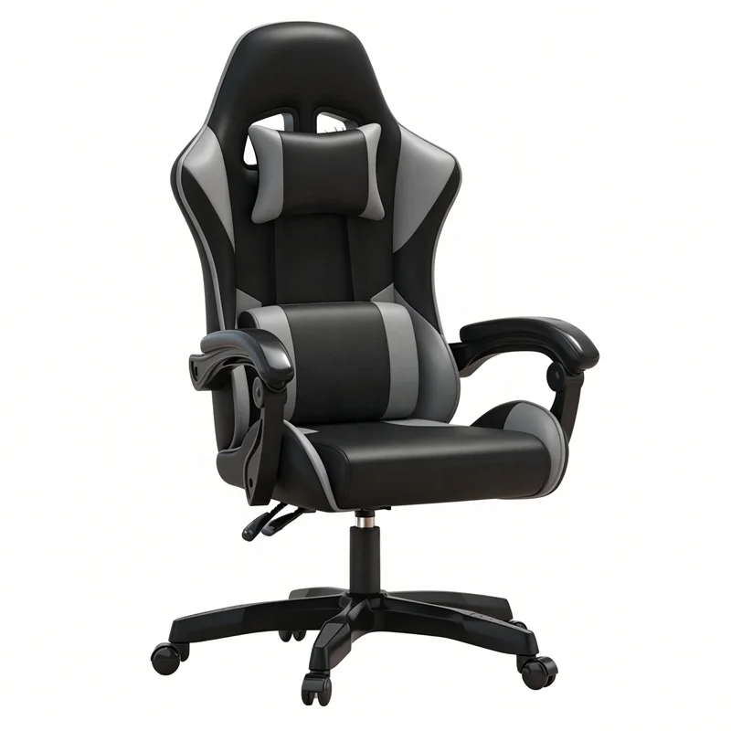 ML-Design Gaming Stuhl mit Wippfunktion, Schwarz, Kunstleder, Ergonomischer Bürostuhl mit