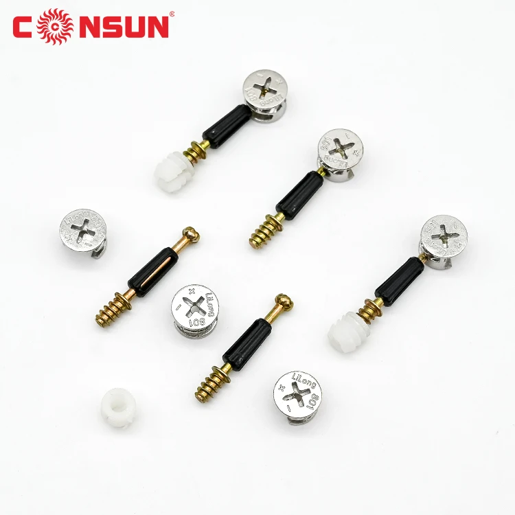 CONSUN 3 in 1 Screw Furniture Connection Metal Mini Fix Accessories