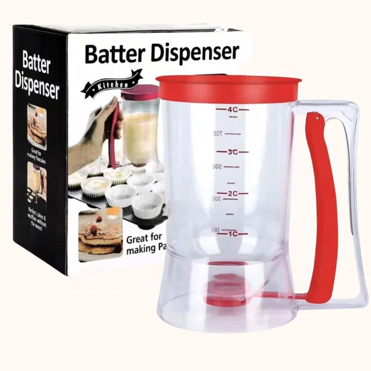 Kitchen Measuring Baking Tools Handheld Pancake Maker Cookie Biscuit Cake Muffin Cupcake Batter Dispenser with Squeeze Handle