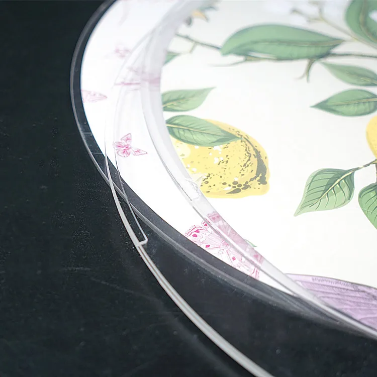 Custom Gloss Finish Round Paper Insert Acrylic Table Placemats And