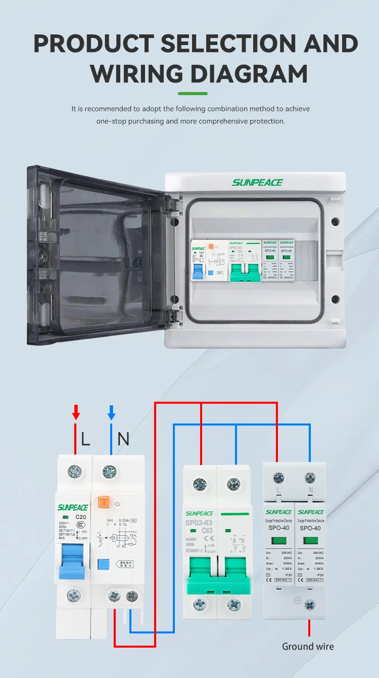 Manufacturer Factory Price OEM ODM Solar DC PV 1P 2P 3P 4P T2 20KA 40KA DC SPD surge protector device 6 Manufacturer Factory Price OEM ODM Solar DC PV 1P 2P 3P 4P T2 20KA 40KA DC SPD surge protector device 6