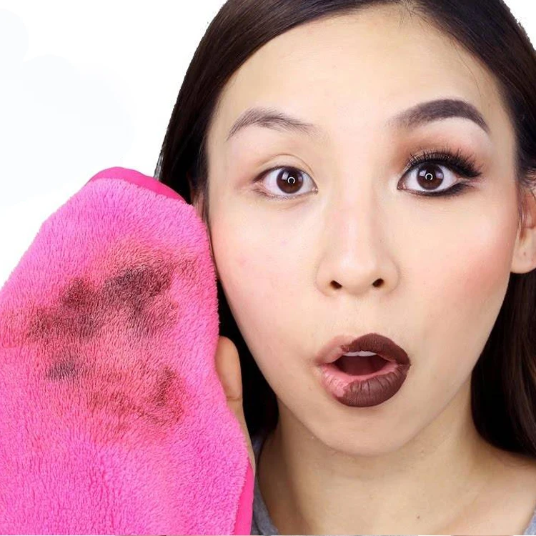 Оптовая продажа, полотенце для снятия макияжа, моющаяся салфетка для снятия макияжа с фирменной маркой из микрофибры