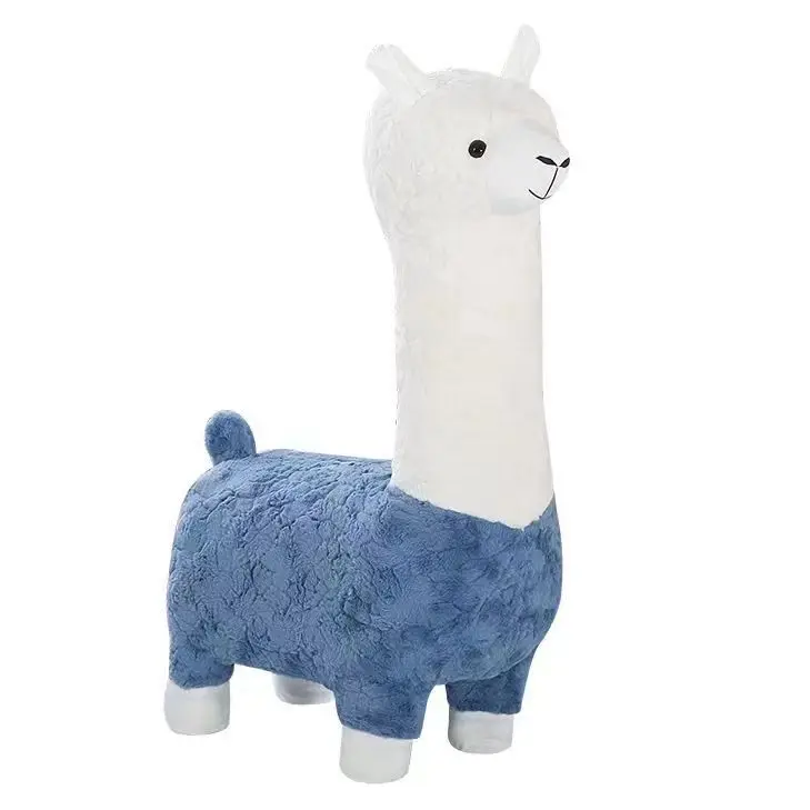 Ruunjoy Alpaca Plush Chair Soft Plush Bench Plushies Alpaca Lama Seat Lama Doll Alpaca Stool Kids Children Students Chair Stool