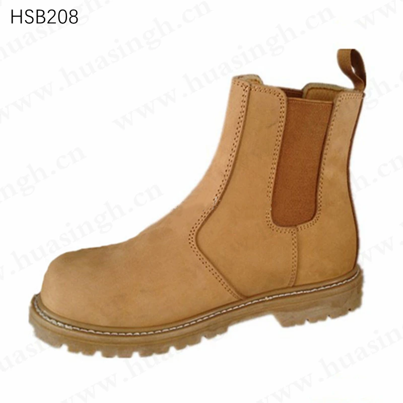 Zh,Strong Goodyear Rubber Outsole Industrial Safety Boots Nubuck