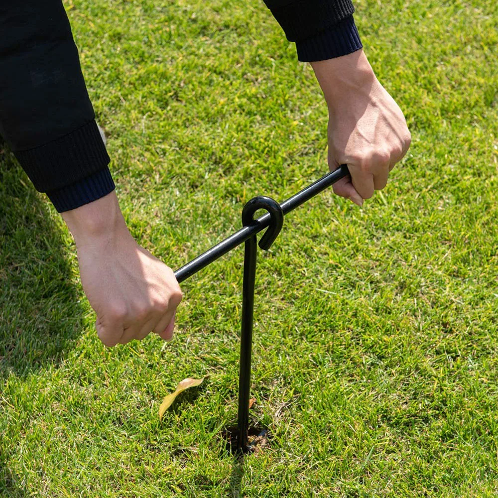 30 дюймовый сверхмощный стальной шнековый якорь, комплект 8 шт. с веревкой 25 футов