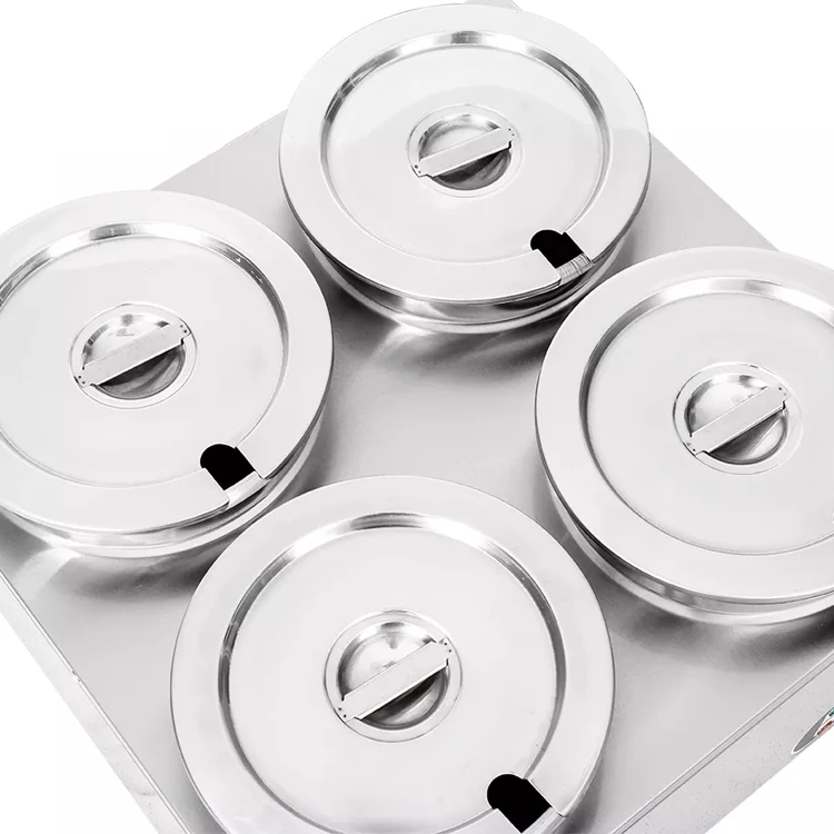 Commercial Electric Bain Marie 4 Round Pot Bain Marie With Lid