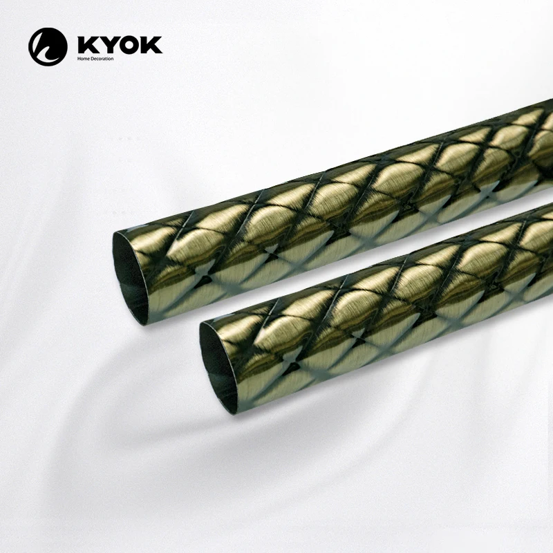 KYOK Pipe and Drape Curtain 400Cm Extendable Curtain Poles Double Bracket Curtain Accessories Iron Pipe With Crystal FinialsD910