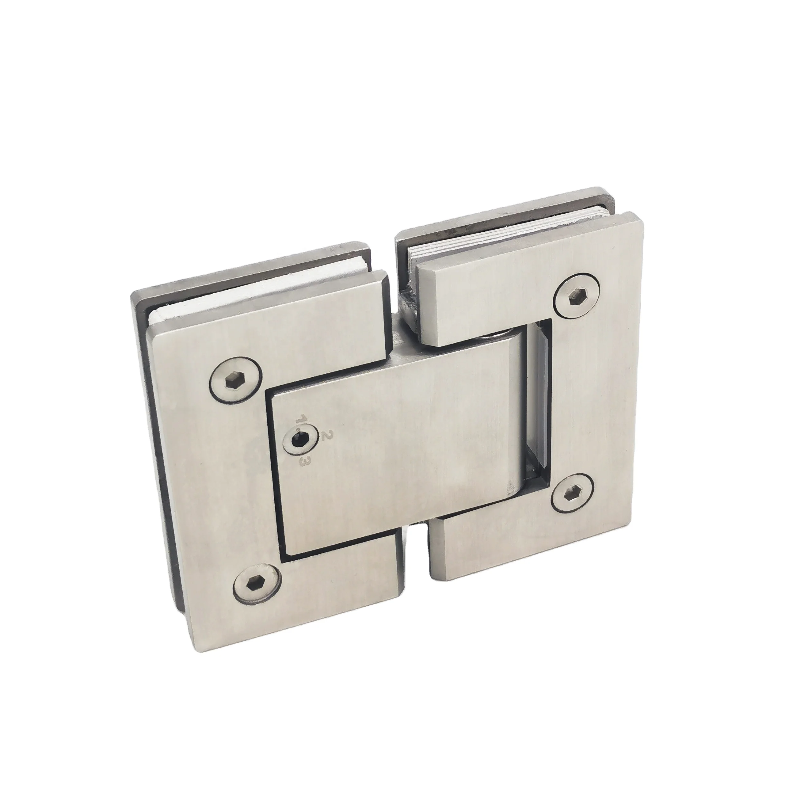 thumbnail image 2 of High-Quality 304-Stainless-Steel Bathroom Shower-Glass Door Hardware 135 Degree Fixed Panel Heavy Duty Clamp 2 of 14