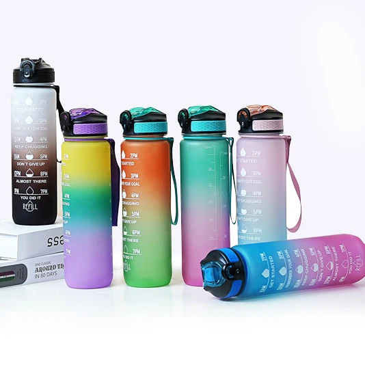 High Quality Customizable Color LOGO 32OZ Large Capacity Sports Water Cup Gym Plastic Water Bottle With Straw
