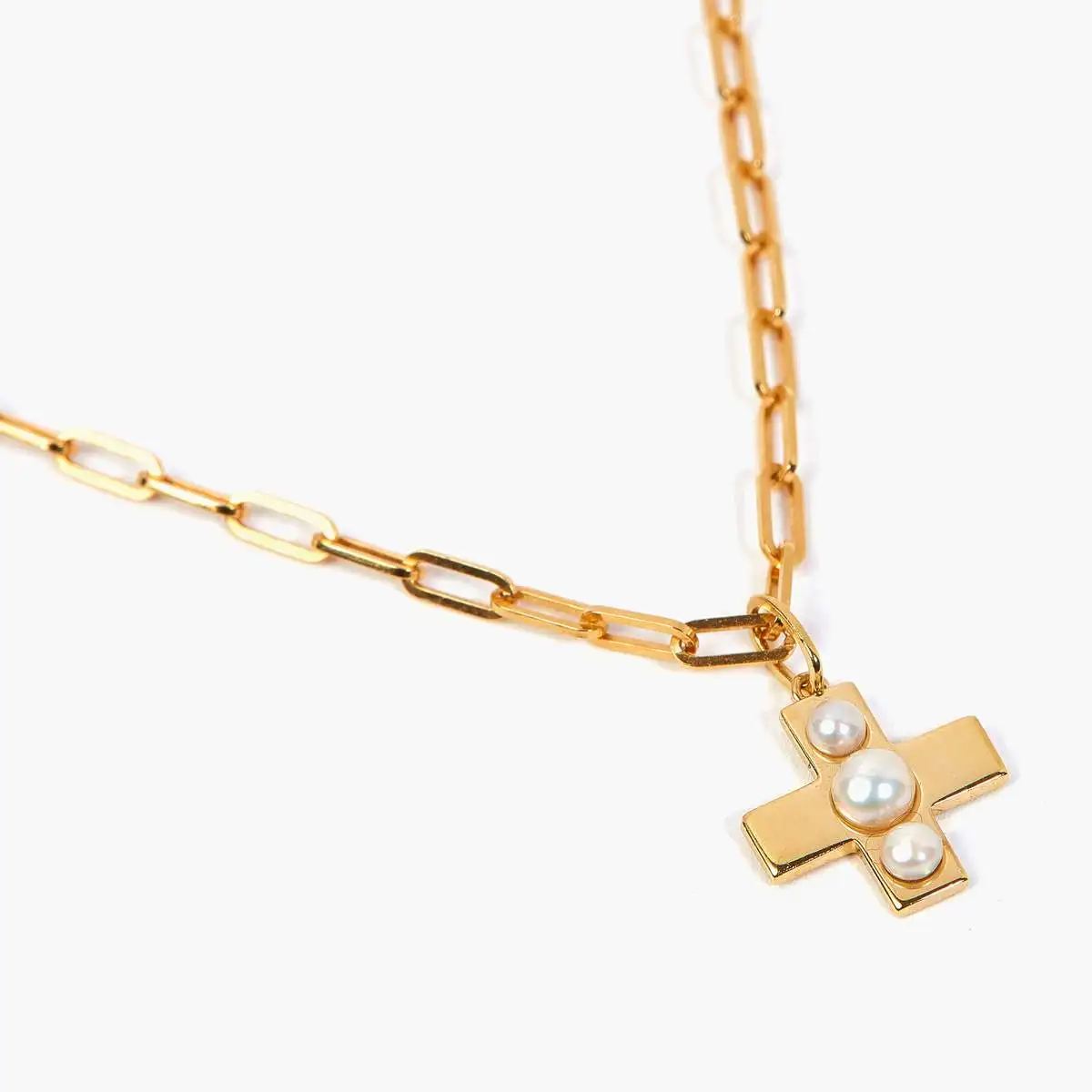 chunky gold cross necklace