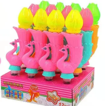 Wholesale of children's toys candy toys OEM plastic lotus light toys compressed candy