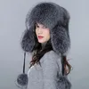 Silver blue fox with pom