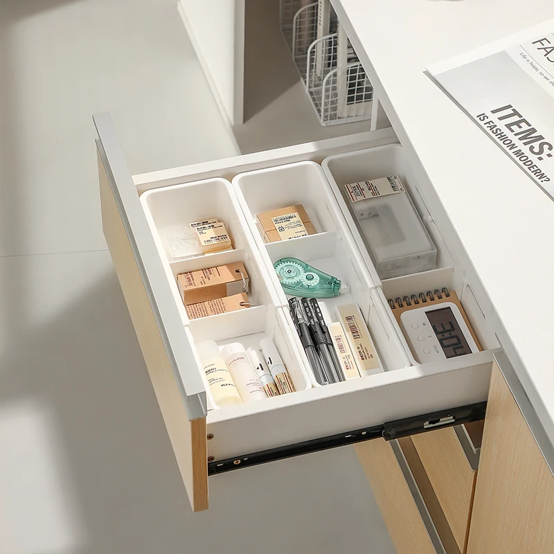 Eco-Friendly Korean Style Rectangle Plastic Storage Box Detachable Injection PP Multi-Purpose Tableware Food Kitchen Items