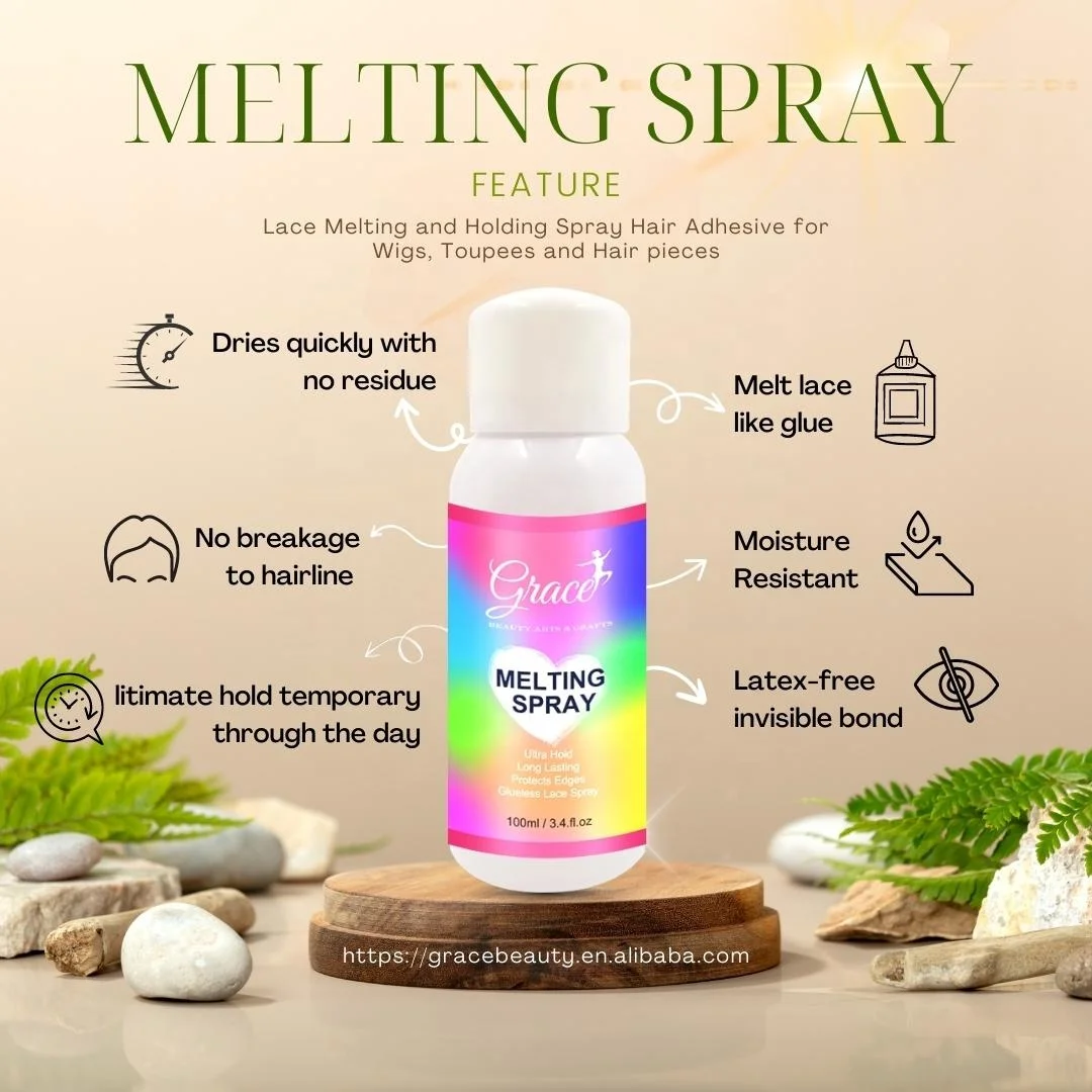 Lace Melting Spray,fast Drying Wig Spray For Lace Front - 100ml Invisible  Lace Tint Spray, Lace Glue Spray For Wigs, Extensions, Toupees, And  Hairpiec