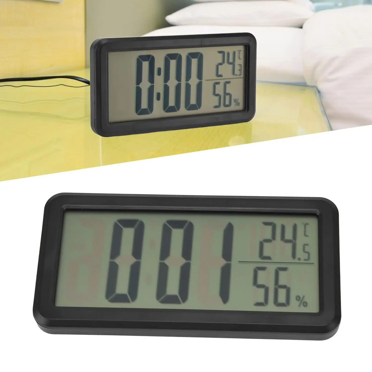 Smart Wall Mounted Battery Operated Digital Alarm Clock for Desktop for Home Office for Student Dormitory