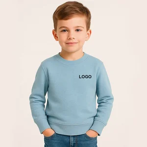 Wholesale Kids Basic Sweatshirt Soft Cotton Fleece Long Sleeve Children Crewneck Pullover OEM ODM Custom Logo Printing