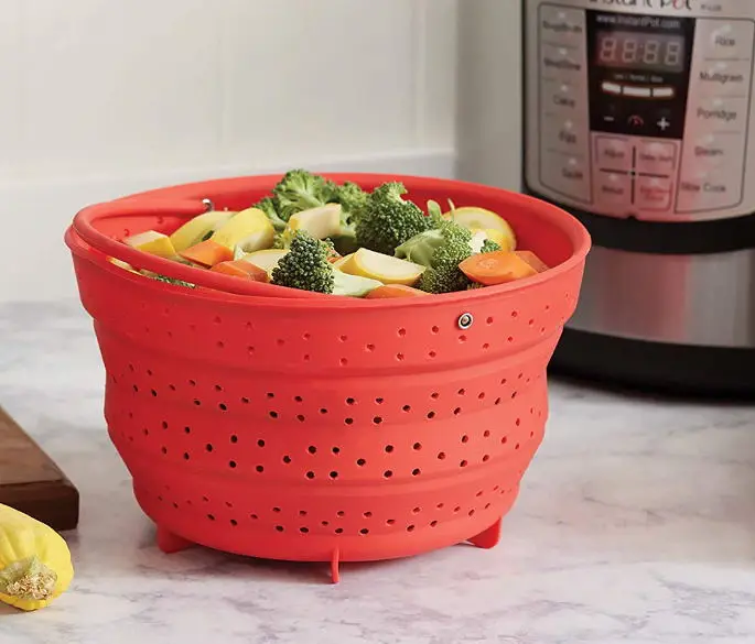Real Factory Customize Collapsible Silicone Steamer Basket Insert for Pot 6-Quart