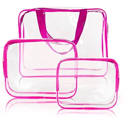 Draagbaar 3stukke PVC Skoon Makeup Tas Rits Waterdig Reis Stoor Organiseerder Pous Transparent Kosmetiek Pakkings Kubus Geval
