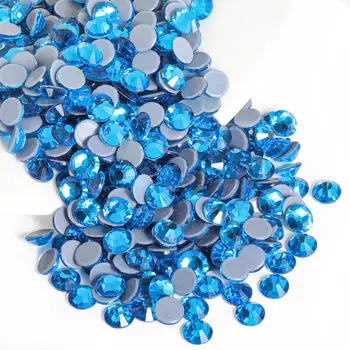 OPL Capri Blue Glass HotFix Rhinestones - Elegant & Long-Lasting Decorative Stones, Perfect for Crafts & Apparel