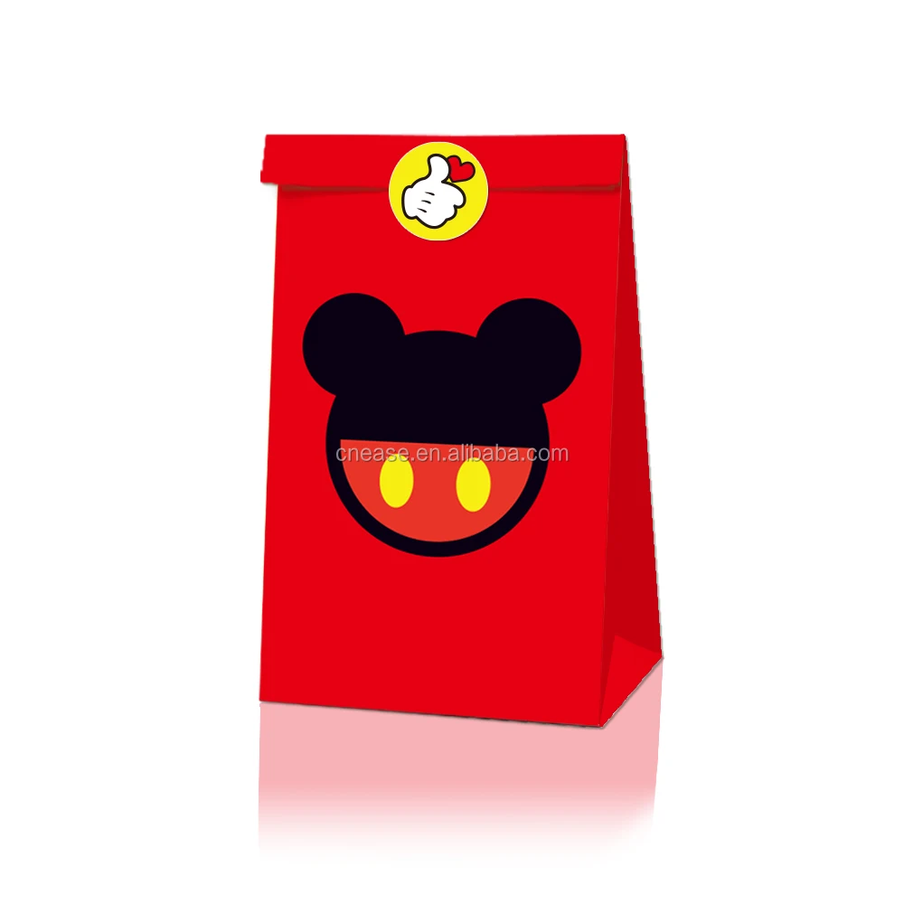 Huancai Cartoon Mickey Party Favors Bag 12 Pcs Paper Bags Gift Candy