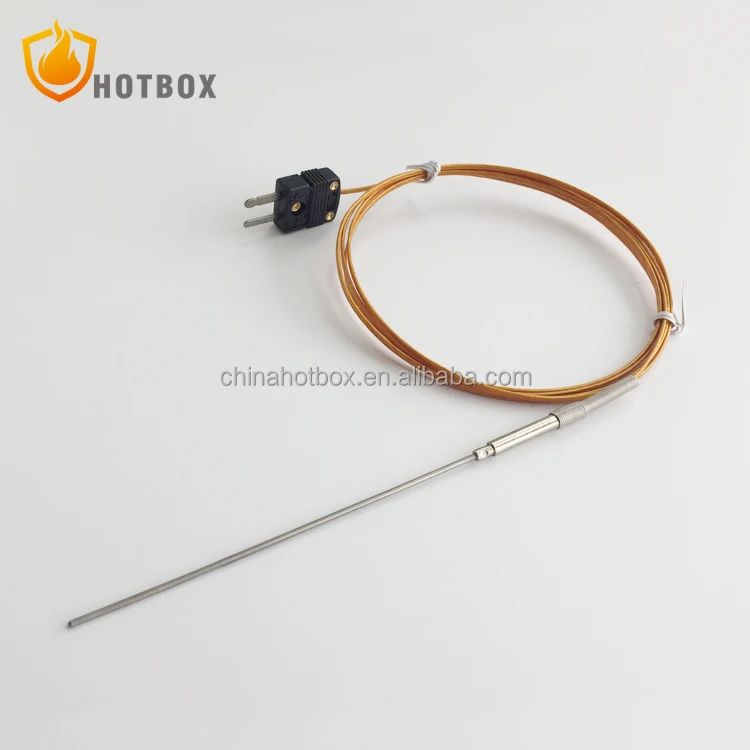 K Type Temperature Sensor Armoured Needle Type Thermocouple with Plug