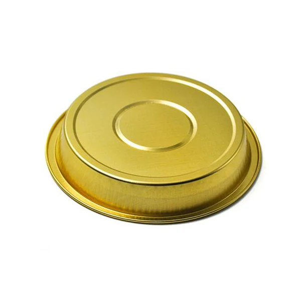 product y230 guangdong 230ml gold non stick pastry mold aluminum foil container round shaped baking dished mini pizza foil pans-2