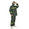 Green split raincoat