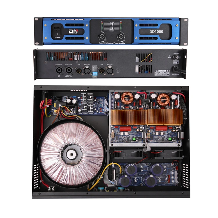 2 Two Channel 2x1000w Class d Speakers Stereo Professional Power Audio Rack 2u Emplifier Kawachi Amplifier