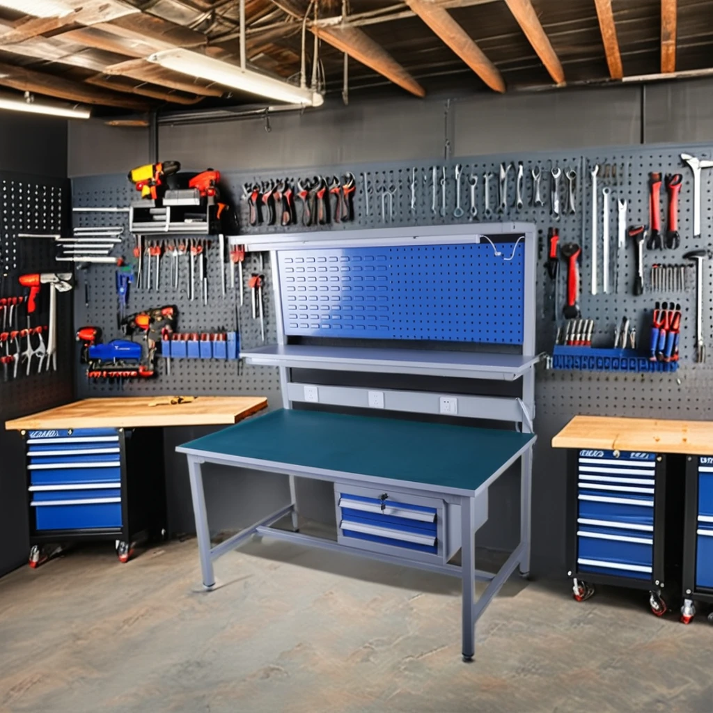 Hot Sell Adjustable Anti-static Computer Repair Workbench with Double Layered Drawer and Sockets Workshop Used