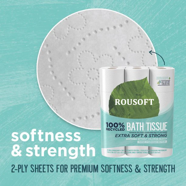 New Product Recycle Roll Paper Biodegradable Toilet Paper 3ply Tissue With Core