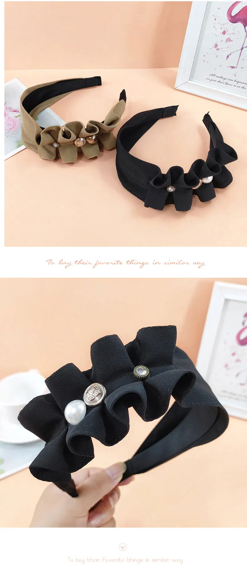 Factory Wholesale Fashion Pearl Headband Promotional Custom Cloth