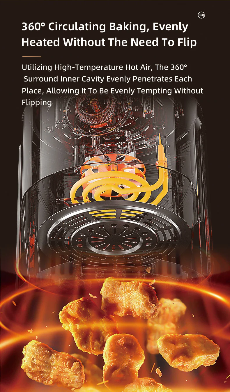 Visualization Air Fryer With Thickened High Borosilicate Glass