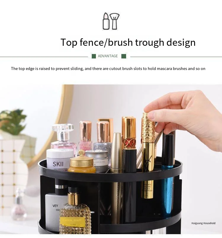 Rotating makeup storage box Shelf Acrylic desktop skin care dresser Durable multi-functional makeup box supplier