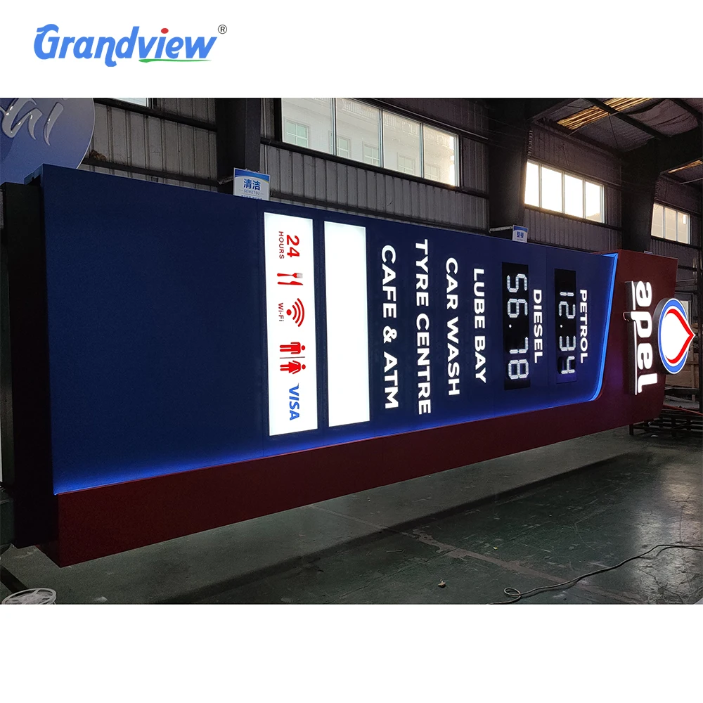 ガソリンスタンド用イルミネーションサイネージLEDディスプレイ