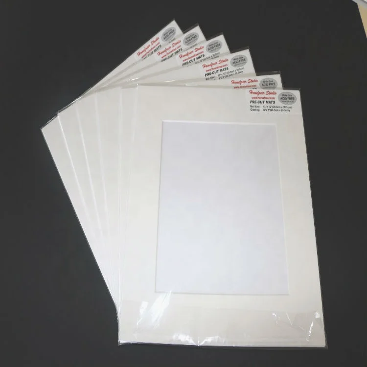 wholesale uncut or precut matboard passepartout with opp plastic bag