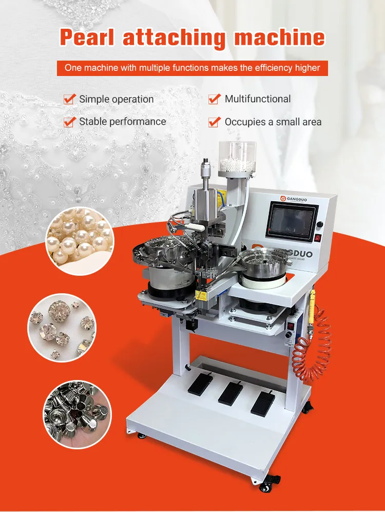 Automatic Pearl Bead Punching Fabric Nail Riveting Sewing Attach Fix