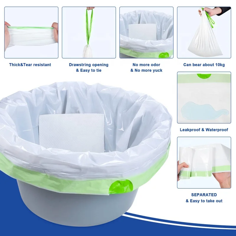 Bedpan Liners with Super Absorbent Pads,Medical Grade & Universal Fit, Bed Pans for Females, Elderly Men and Women