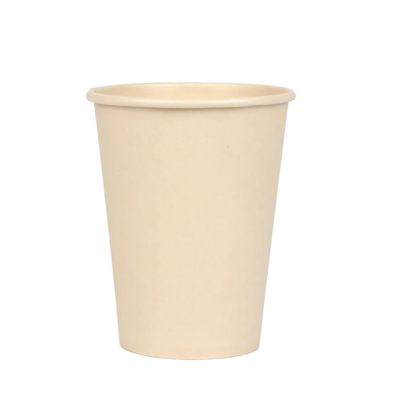 Custom biodegradable bamboo Pulp hot drink paper cup Eco-friendly Paper Coffee Cups with lid