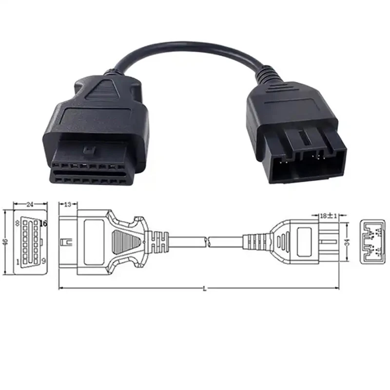 Adattatore Diagnostico OBD2, Cavo Connettore Diagnosi 4 Pin A OBDII In