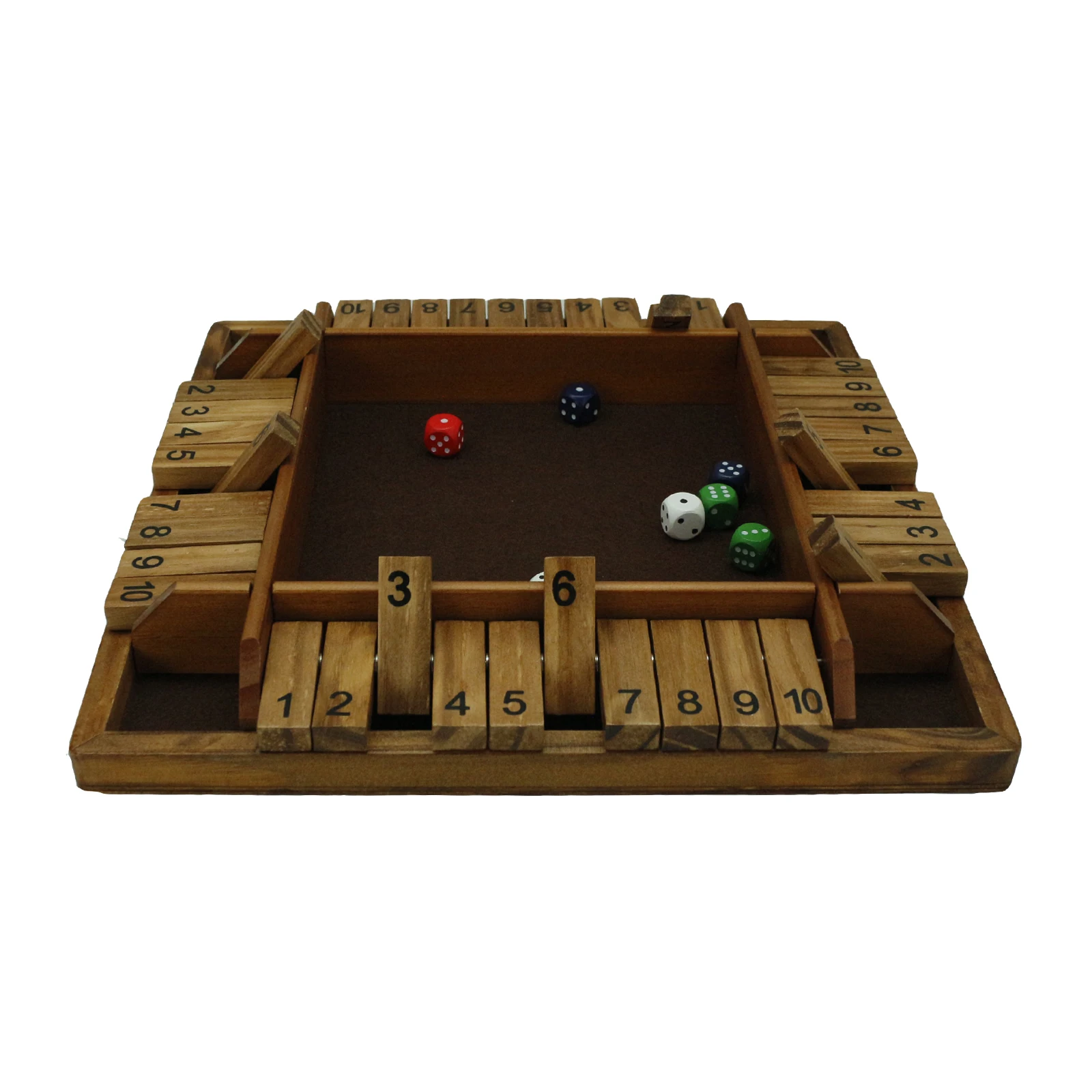 Jeu Shut The Box, jeu de société en bois pour 2 à 4 joueurs, jeu de
