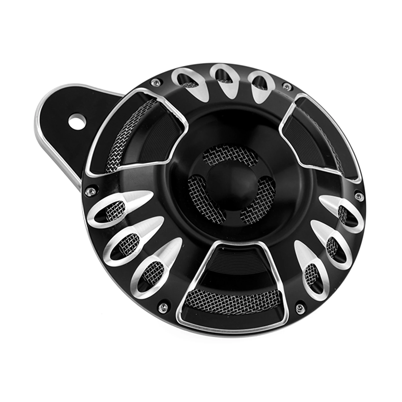 Motorcycle Black Horn Cover Billet Aluminum For Harley Touring Big Twin