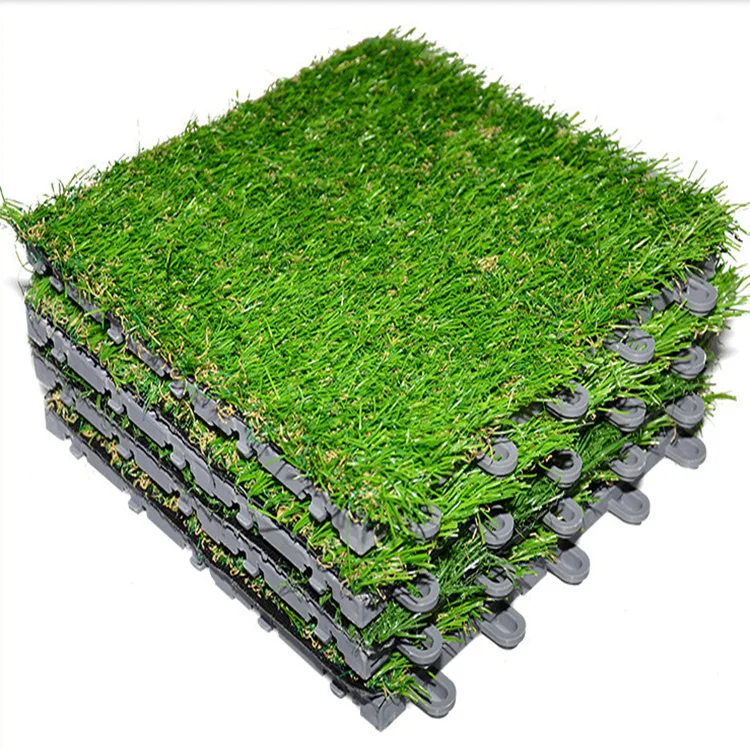 Latest Tile Artificial Grass Removable PP Styles Synthetic Grass for Garden Cesped Artificial