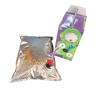 Recyclable 1L-4L Aluminum Foil Beverage Bag with Vitop Tap - Flexible Valve Drink Bag, Water & BIB Pouch