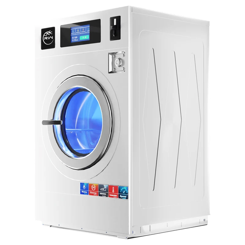 Industrial Automatic OPL/Coin Operated 12kg to 40kg Capacity Laundromat Hotel Commercial Laundry Hard Mount Washing Machine