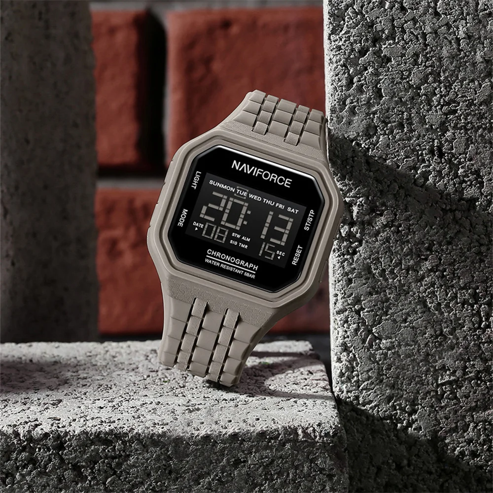 Nuevo NAVIFORCE 7116 Relojes Digitales Fabricante Relojes digitales  originales Sport Silicona Reloj para hombre WR 50m Trend