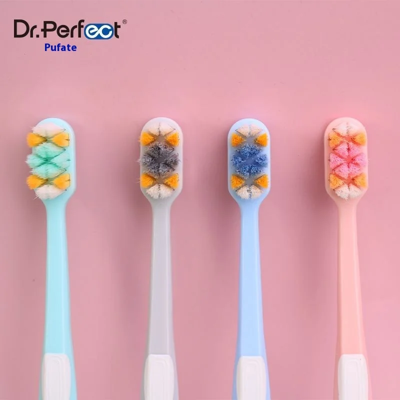Wholesale New Design Adult Soft Bristle Toothbrush with Dental Floss Keychain and Thin Handle for Daily Use Oral Care