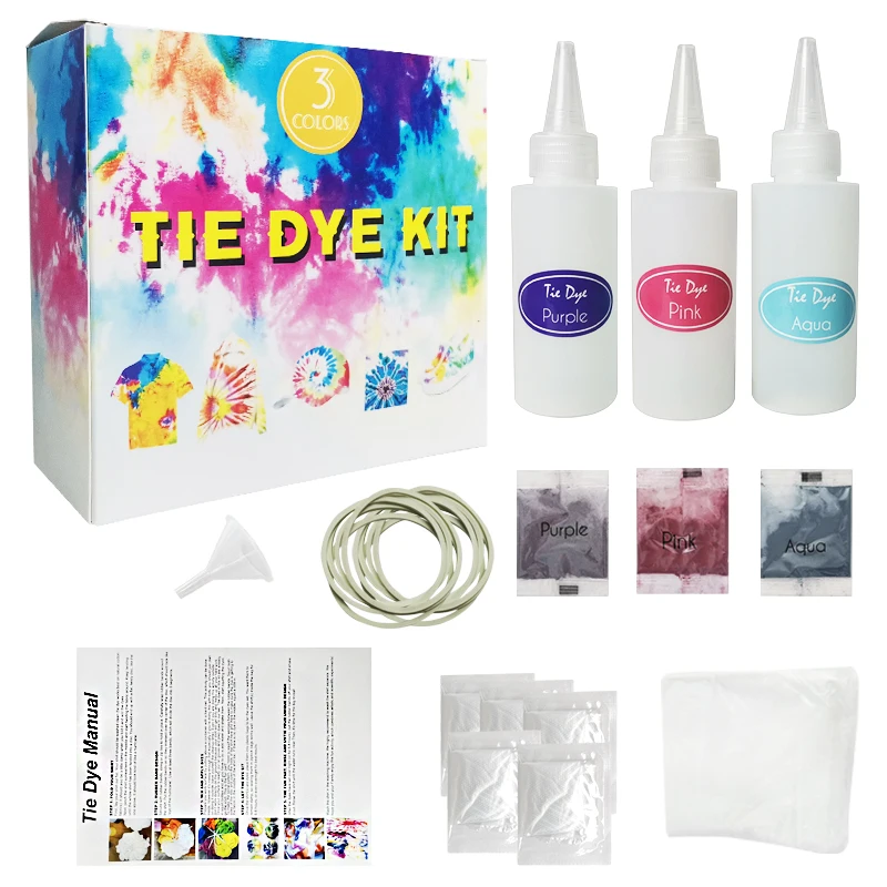 Бесплатная Настройка ярких красок KHY для взрослых Oem и цвет порошка ткани художественные принадлежности набор красителей галстуков своими